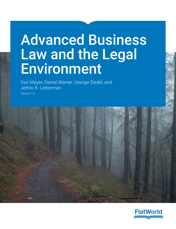 Cover of Advanced Business Law and the Legal Environment v1.0