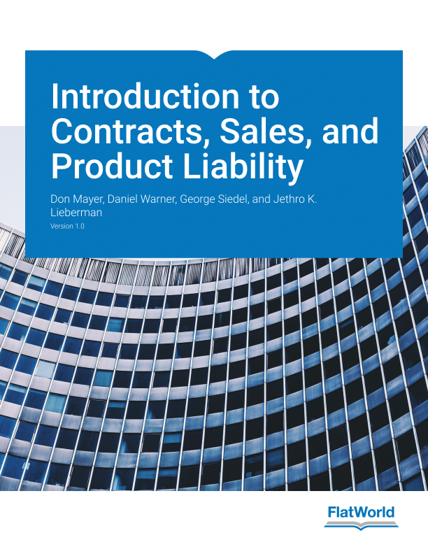 Cover of Introduction to Contracts, Sales, and Product Liability v1.0