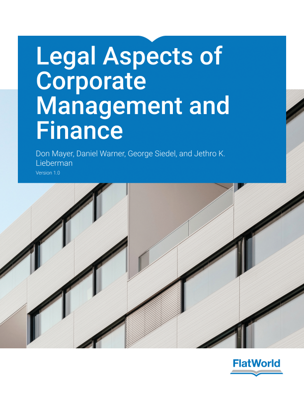 Cover of Legal Aspects of Corporate Management and Finance v1.0